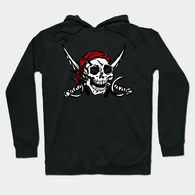 Cranium Swords and Red Scarf Hoodie by PatrioTEEism